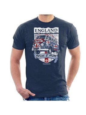 Volkswagen England Euro Football Badge Bring It Home Camper Men T-Shirt  Medium